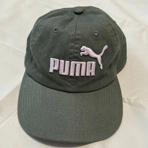 NWOT PUMA Relaxed Fit Adjustable Green and Pink Cotton Baseball Cap